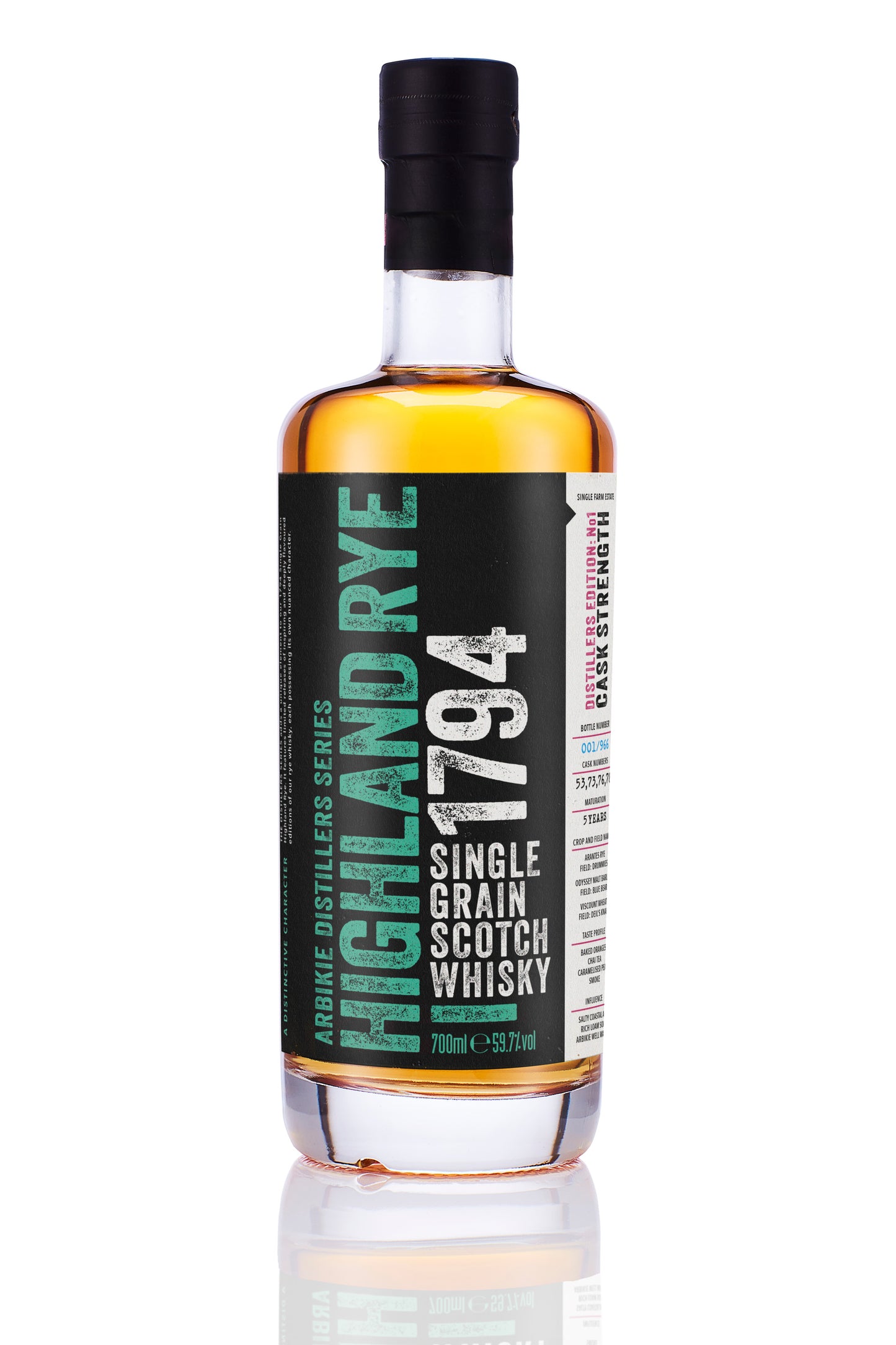 ARBIKIE 1794 HIGHLAND RYE SINGLE GRAIN SCOTCH WHISKY - CASK STRENGTH EDITION 1